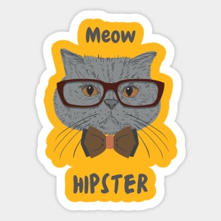 Cat With Glasses Sticker